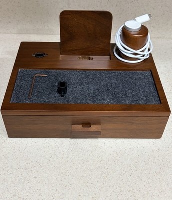 Holme & Hadfield Premium Wooden Phone Docking Station w/Drawer Charger Included