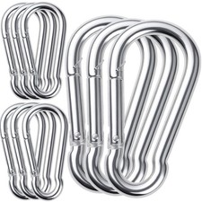 10Pack 5.5 Inch Heavy Duty Carabiner Clips Spring Snap Hooks for Swing 1/2" 12m