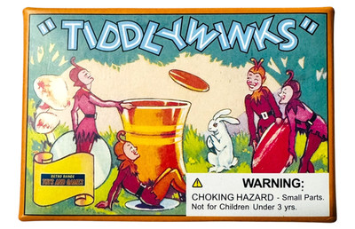 Tiddlywinks Board Game Elves Rabbit Mushroom Litho Box Art Retro Toy Gift