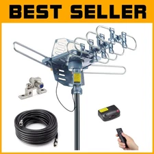 Dual TV Output Outdoor Antenna, 150 Mile Range, Weatherproof
