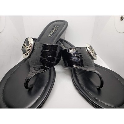 BRIGHTON slide sandals black sz 8 EUC