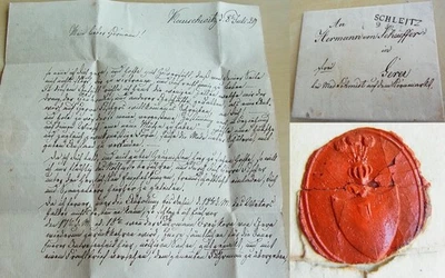 ADEL: Vorphila-Brief KAUSCHWITZ (Plauen) 1829, Louis von SCHAEFFER an Sohn - Bild 1 von 4