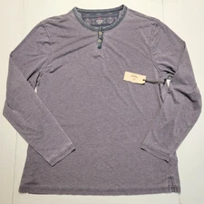 $97.50 New TRUE GRIT Burnout Henley T-Shirt Men's XL X-LARGE Gray MODAL Cotton