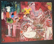 art postcard OS Bill Barrell Recent Paintings 1988 Ingber gallery invitation