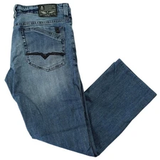 Buffalo David Bitton Evan-X Jeans W33 L32 Slim Straight Stretch Patch