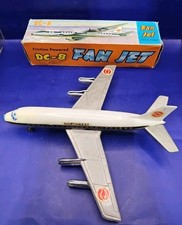 Rare Vtg 1960s NORTHWEST DC-8 FAN JET AIRPLANE FRICTION POWERED WORKS HONG KONG