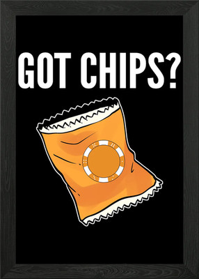 Got Chips Hungry Kid Geschenk gerahmtes Wandbild Poster Leinwanddruck Bild
