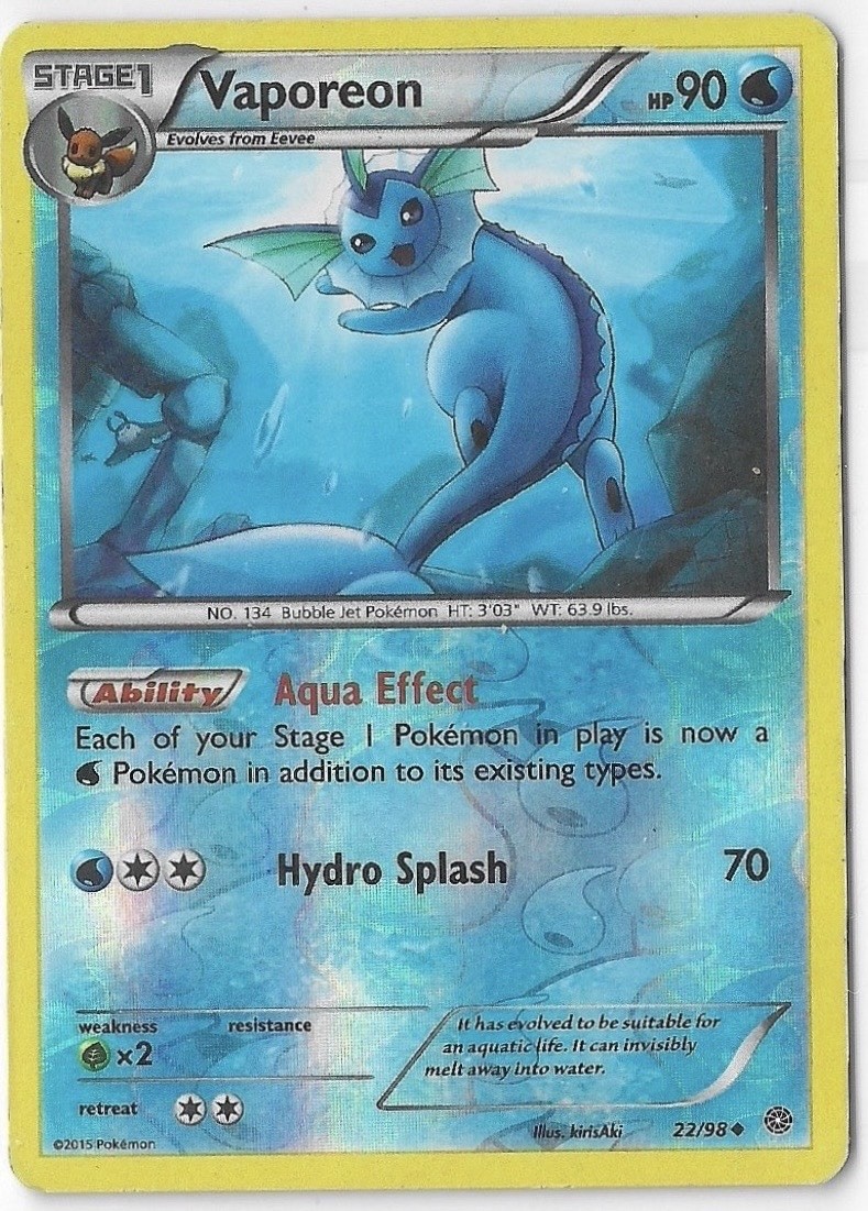 Vaporeon 22/98 XY - Ancient Origins Regular