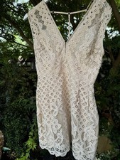 Free People Cream Ivory Cream Beige Lace Boho Mini Occasion Dress BNWT £120 6