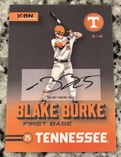 Blake Burke 2024 Onit Athlete Tennessee Volunteers Baseball Autograph /40 Auto