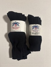 VTG Size 9-10 US DPSC Black High Dress Socks Packs Of 3 Brand New NOS