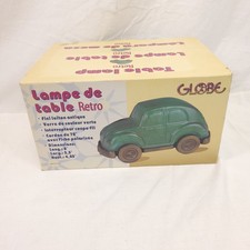 Volkswagen VW Beetle Glass Desk Lamp Light Green With Metal Base Retro Globe