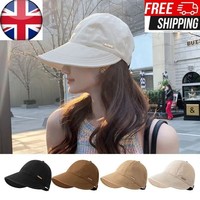 Wide Brim Womens Summer Hat Sun Protection Hats Adjustable Ponytail Packable Cap