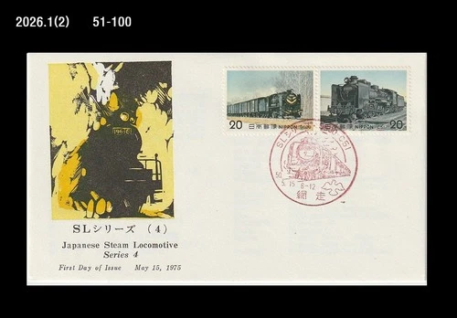 Train,Railroad,Railways,Locomotive,Tourism,Transportation,Japan 1975 FDC,Cover
