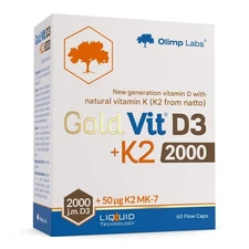 Olimp Gold-Vit D3 + K2 2000 60 Caps Healthy Bones & Teeth, Immune System Support