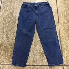 H.I.S Jeans Men's 38x30 Blue Denim Flat Front Straight Leg Regular Fit Outdoor