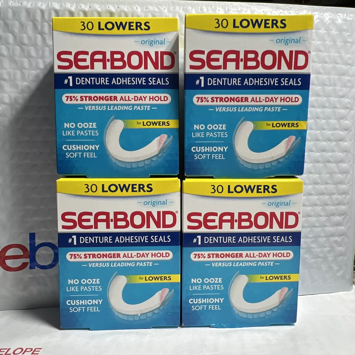 Sea-Bond Secure Denture Adhesive Seals Lowers Original, Zinc Free, All Day  Hold