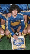 Pennant Boca Juniors Diego Maradona 1981 Match Worn con Coa