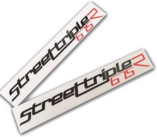 Street triple 675 R nero e rosso grafica adesivi decalcomanie x 2 su vinile trasparente