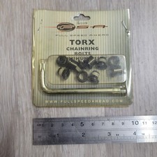 FSA Torx T-30 Alloy Road Triple Chainring Nut/Bolt Set wiith tool, Black NOS