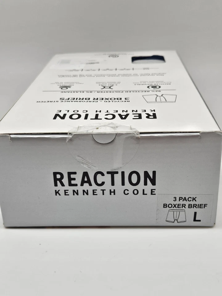Paquete de 3 calzoncillos boxer KENNETH COLE grandes rendimiento reciclados micro azul negro gris Foto 4 de 4