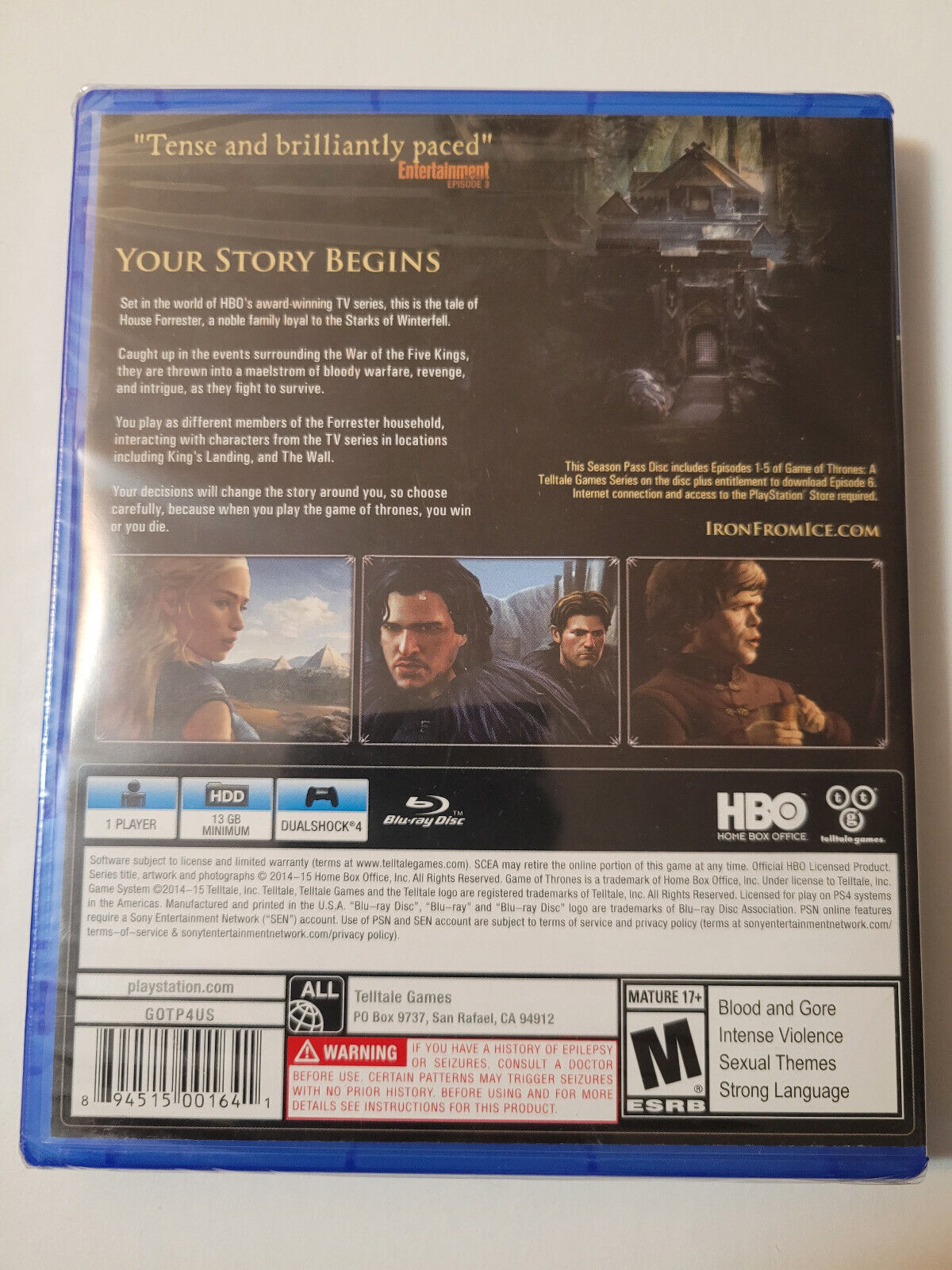 Game of Thrones – A Telltale Games Series: Season Pass Disc - PlayStation 4