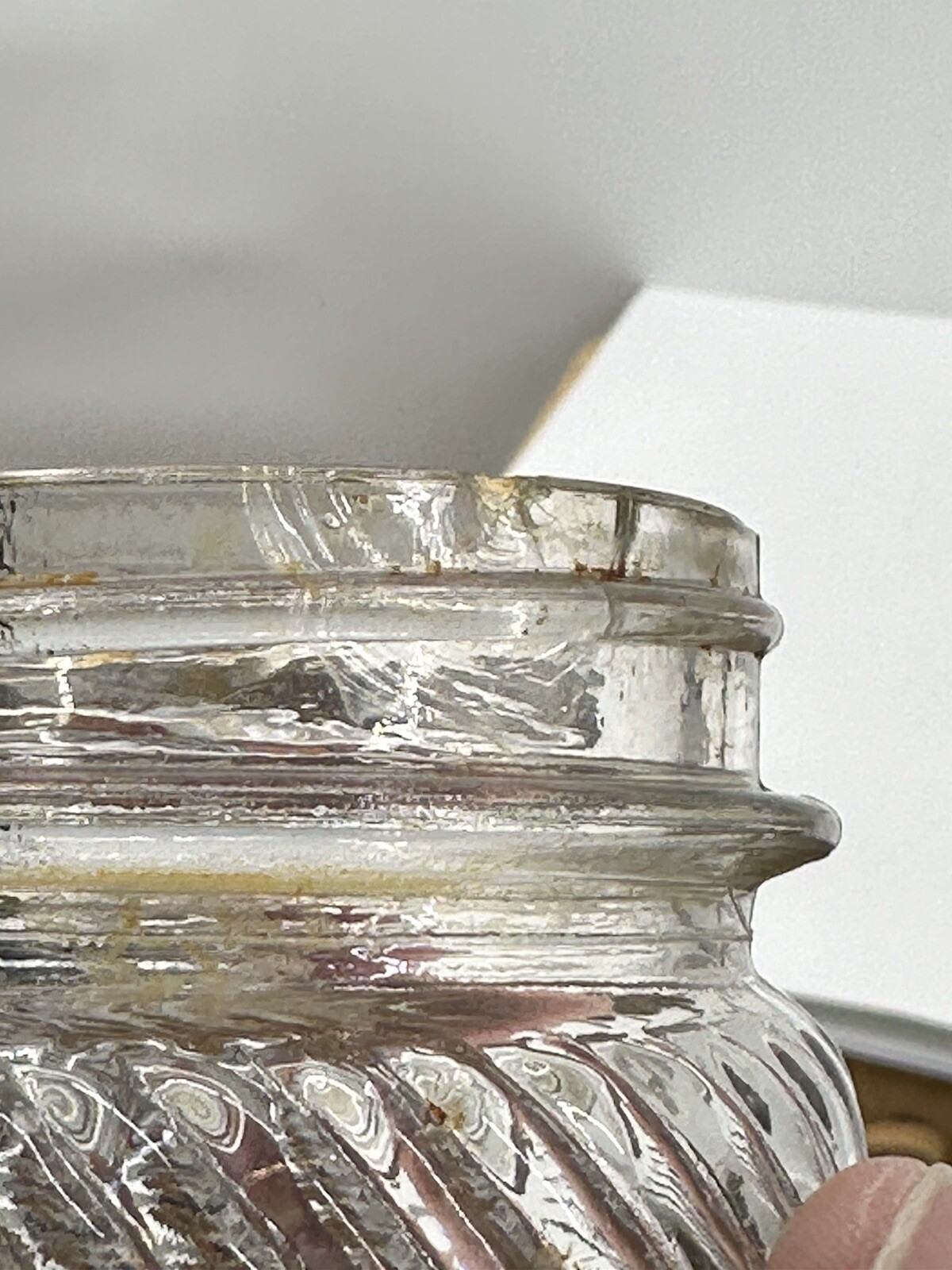 VTG Jumbo Peanut butter 1 Lb  6” Tall Frank Tea Co “Good Enuf For Me” CHIP