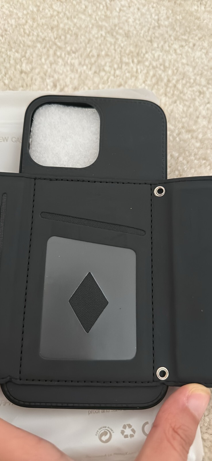 iPhone 13 Pro Max Black Wallet Case with Card Holder Slot-image