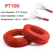 PT100 Thermocouple Compensation Silicone Wire 3 7 0.2mm PTFE Shielded Cable 200  