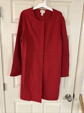 Chico's Size 1 Fustian Red Long Suit Jacket Blazer Women Stylish