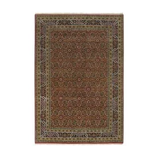 6'1"x9' Red Herrita Design Wool/Silk 175 KPSI Hand Knotted Rug G65108