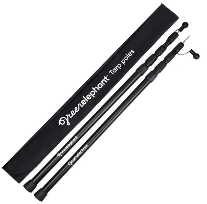 Camping Tarp Poles - Adjustable Aluminum Tent Poles (2 Pack)