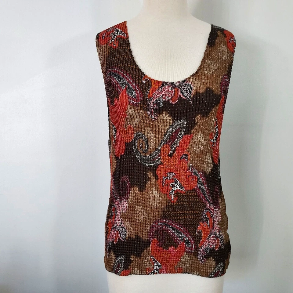 Camiseta sin mangas Liz Baker Shell para mujer talla XL arrugada elástica sin mangas cuello redondo Foto 3 de 4