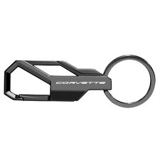 Chevrolet Corvette C8 Black Carabiner-style Snap Hook Metal Key Chain