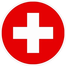 (NOT A PATCH) Switzerland Country Round Flag Heat Transfer Vinyl Iron On HTV