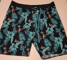 Old Navy Mens L HawaiianFloral Palm Pattern BoardShorts Swim Trunks Pkt 9"