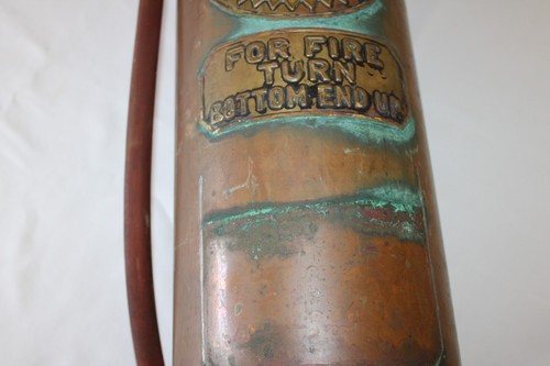 Antique Goodyear Tire Rubber Co Fire Extinguisher Copper Brass All Original Rare - Picture 22 of 22