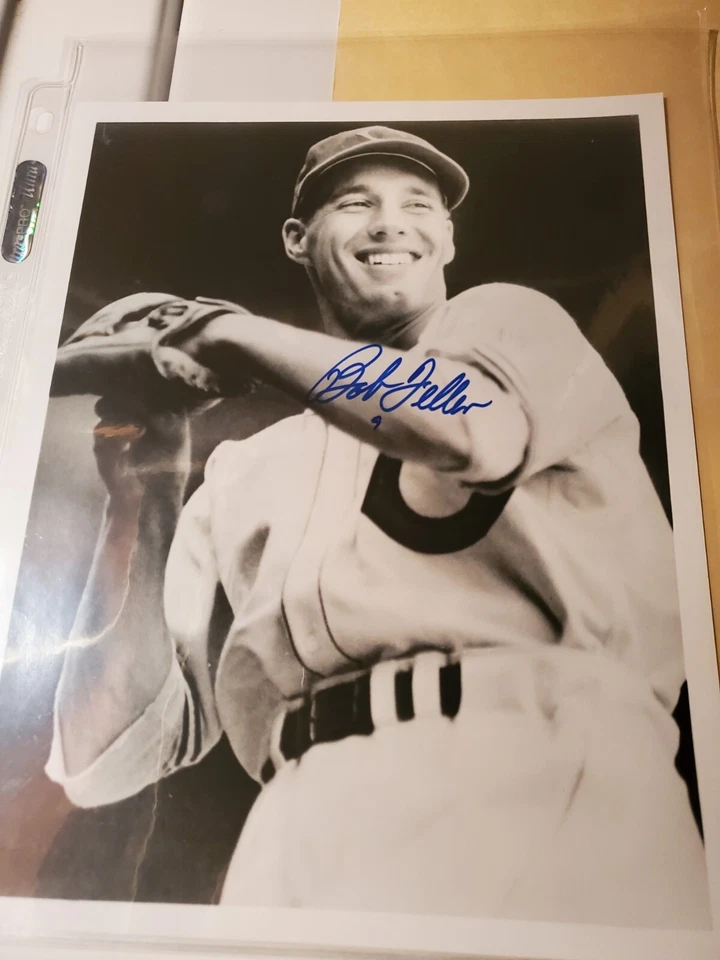 Bob Feller - MLB Baseball HOF: Cleveland Indians - ( 5 AUTOGRAPHED PHOTOS ) - Image 2 of 4