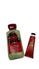 2 Pc set Bath Body Works 8oz Strawberry Pound Cake Body Lotion, 1oz Hand Cream
