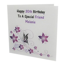 HANDMADE PERSONALISED Butterfly FEMALE Relation BIRTHDAY CARD 18th 21st 30th