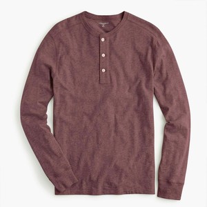 J Crew Garment Dyed Slub Cotton Henley Burgundy J8176 Small Ebay