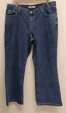 Tommy Hilfiger Blue Denim Straight Leg Pockets Button/Zip Jeans Pants Size 16