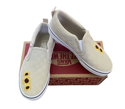 VANS Asher Slip-On Shoes Kid's Size Youth Embroidery