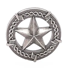 Star And Barbed Wire Screwback Concho 1" Antique Nickel 7923-21