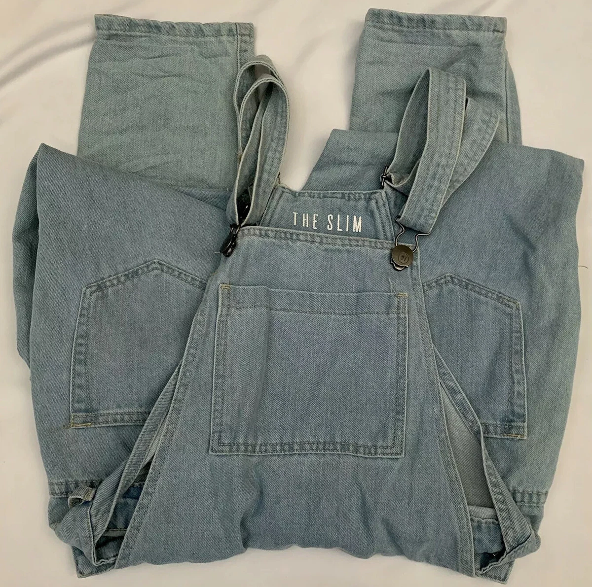 91 Cotton On THE SLIM OVERALL Light Blue Jean Overall Jumpsuit