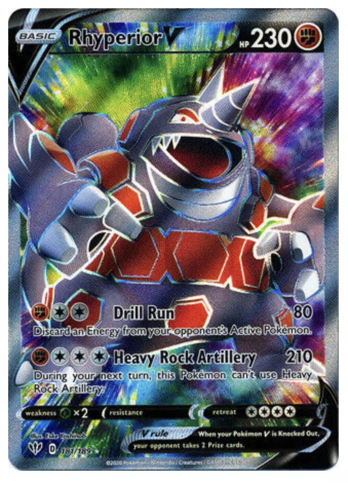 Pokémon TCG: Rhyperior V (181/189) - SWSH3 Escuridão Incandescente em  Promoção na Americanas