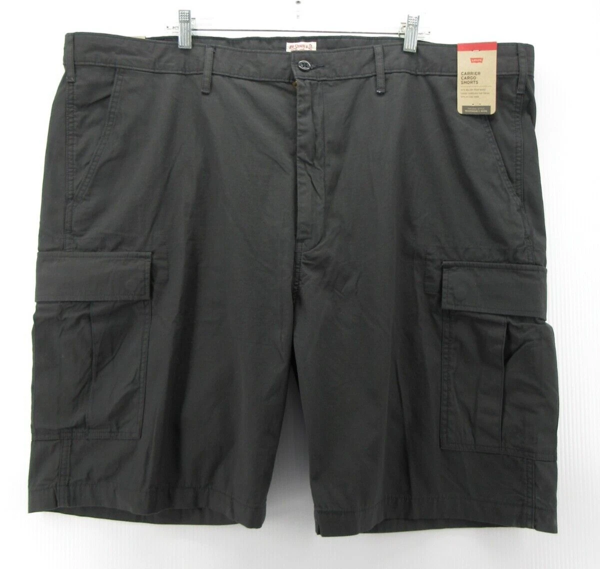 Levis Shorts Men 48 Gray Carrier Cargo Hiking Outdoor Red Tab Logo Cotton NEW