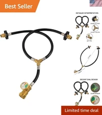 Durable POL&QCC Y Splitter Hose for Grills, Heaters & Fire Pits - 350PSI Rated