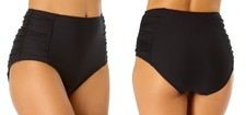 Anne Cole Limited Edition Women's High Waist Bikini Bottoms, Black, XL