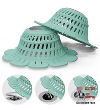 Shower Strainer Hair Catcher, 2 Pack Collapsible Silicone Universal High Green